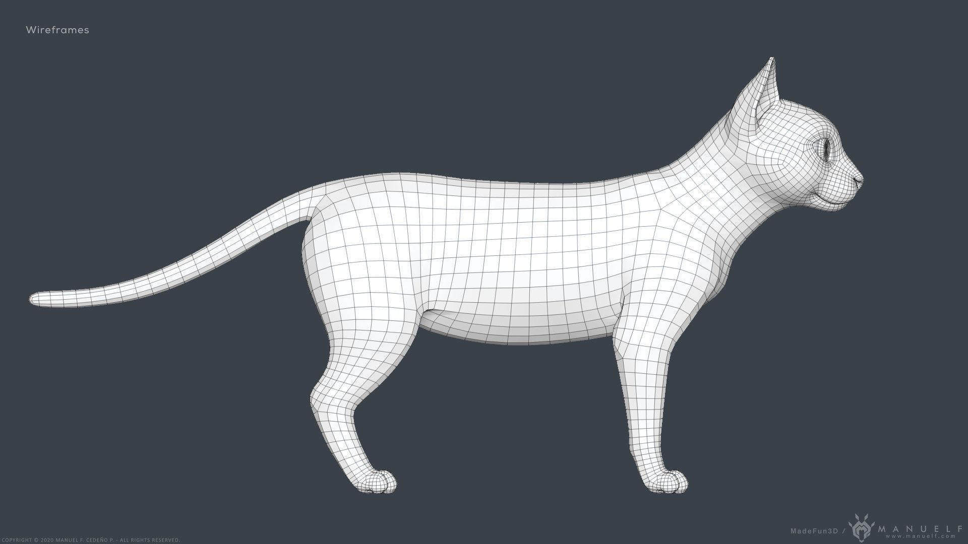 Stylized Cartoon Cat 3D model_25