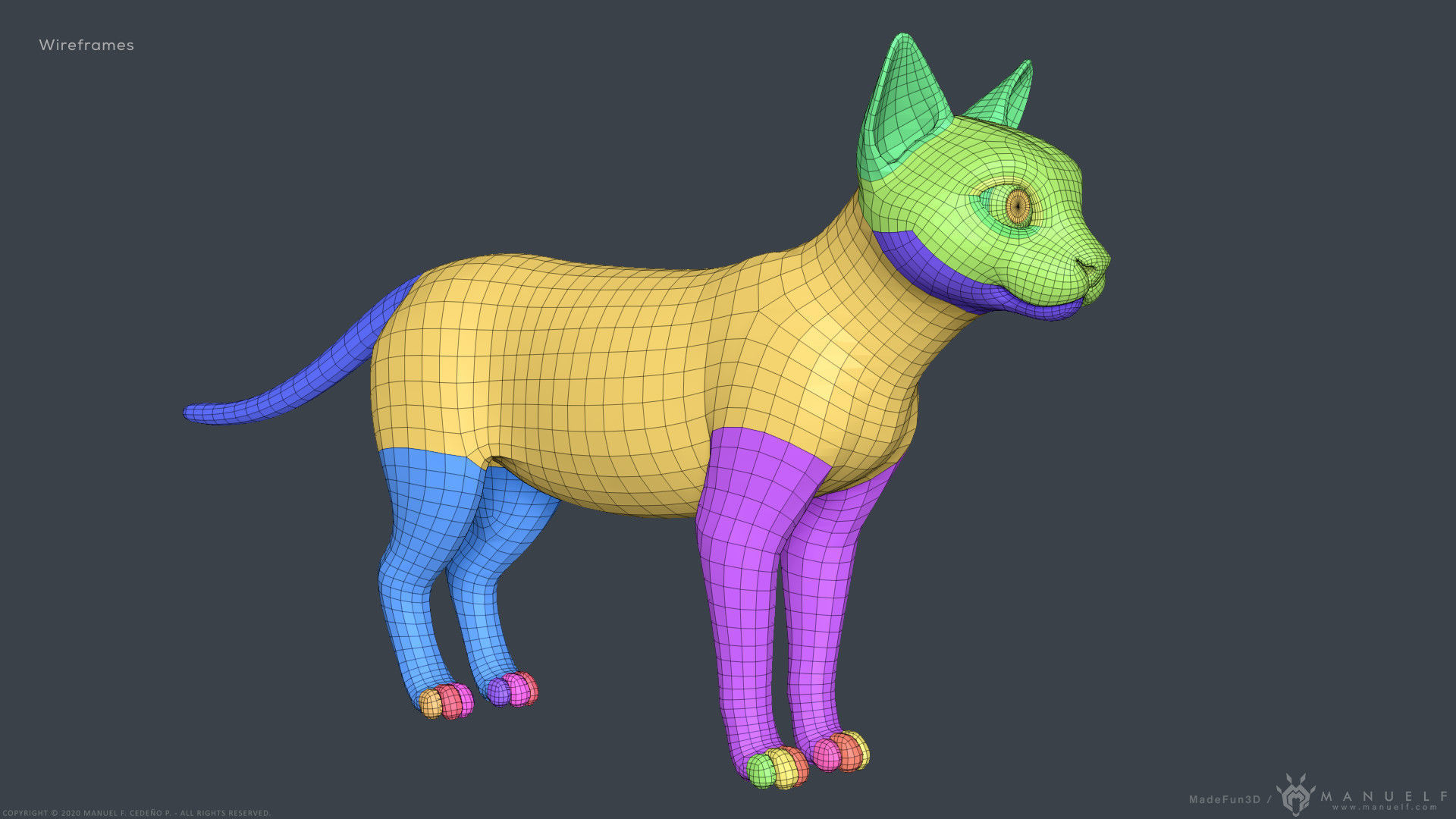 Stylized Cartoon Cat 3D model_22