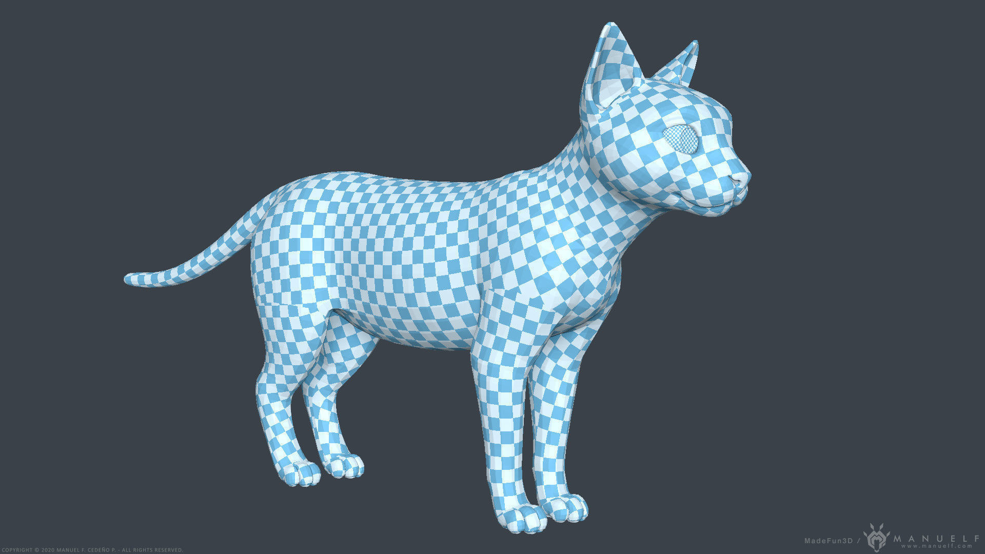 Stylized Cartoon Cat 3D model_32