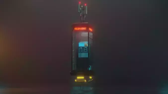 Sci-Fi Phone Booth  3D model