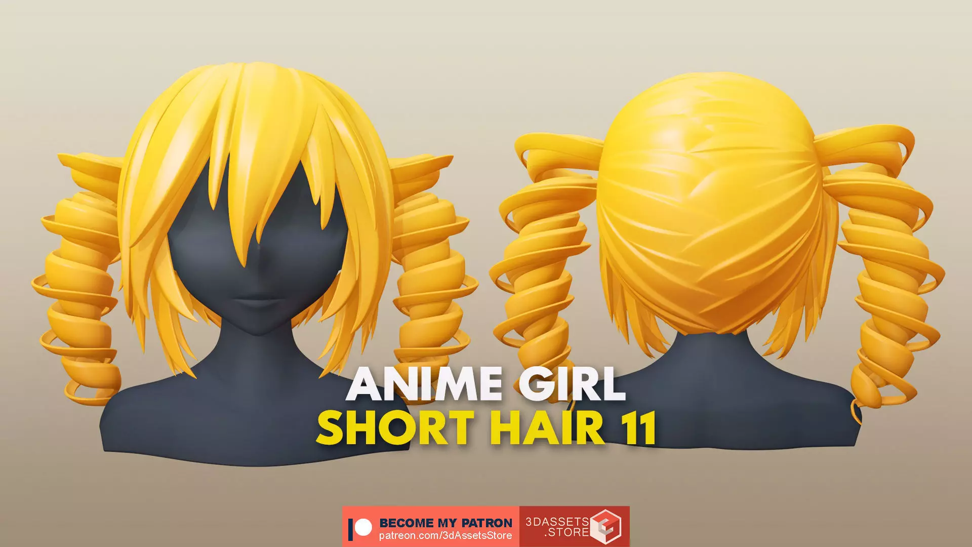 Character - Anime Girl Short Hair 11 Low-poly 3D model