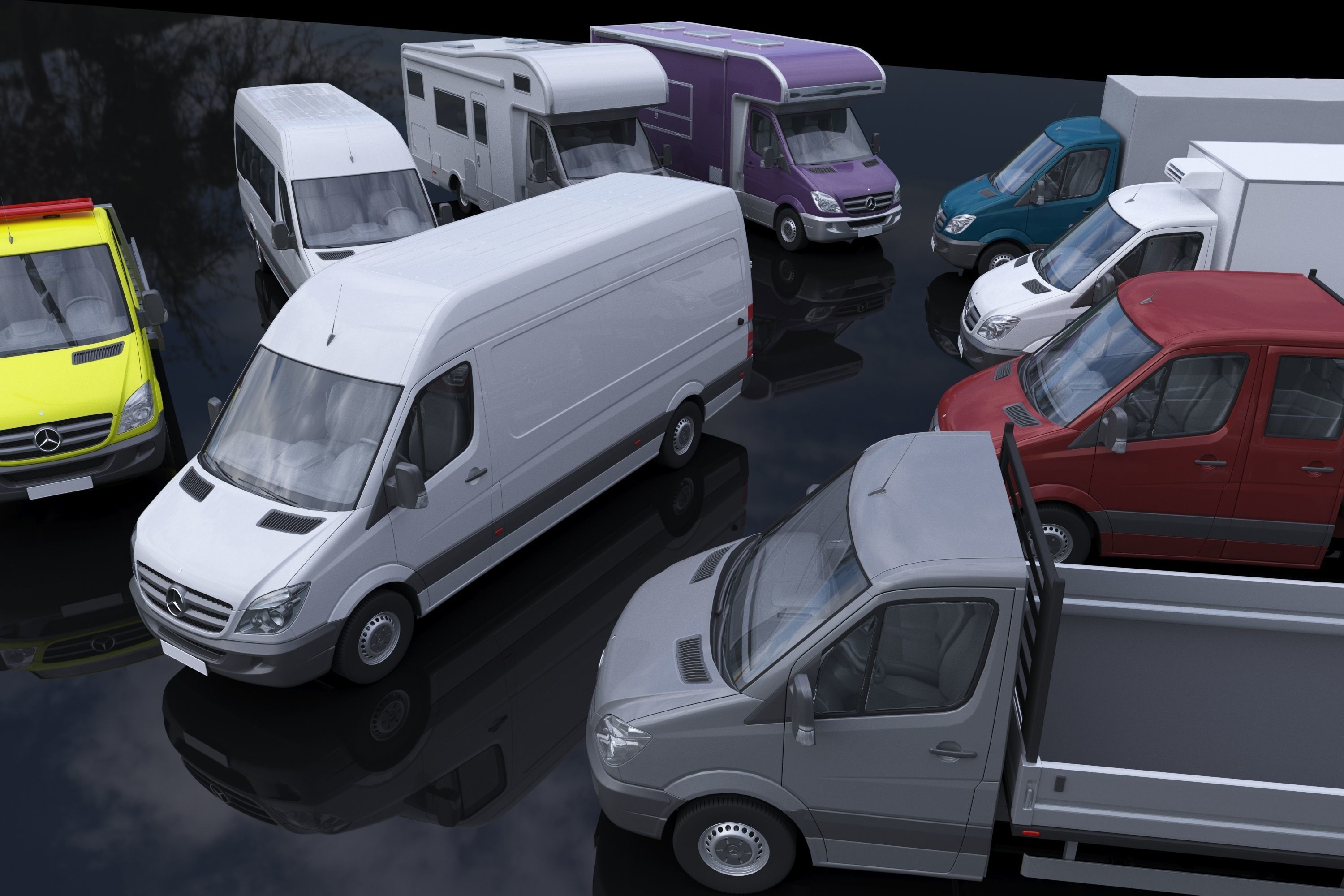 Sprinter 9 models 3D Model Collection_1