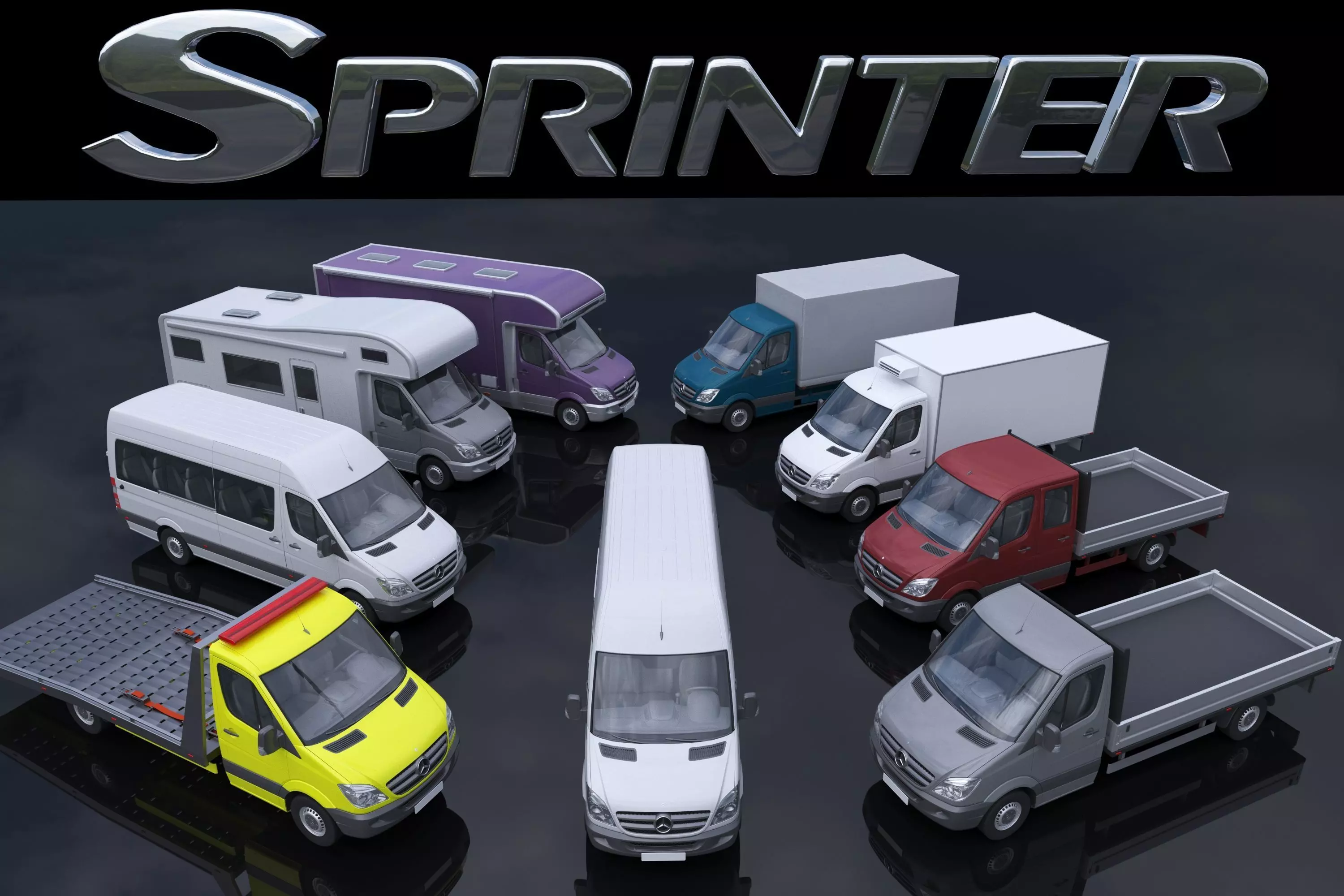 Sprinter 9 models 3D Model Collection_0