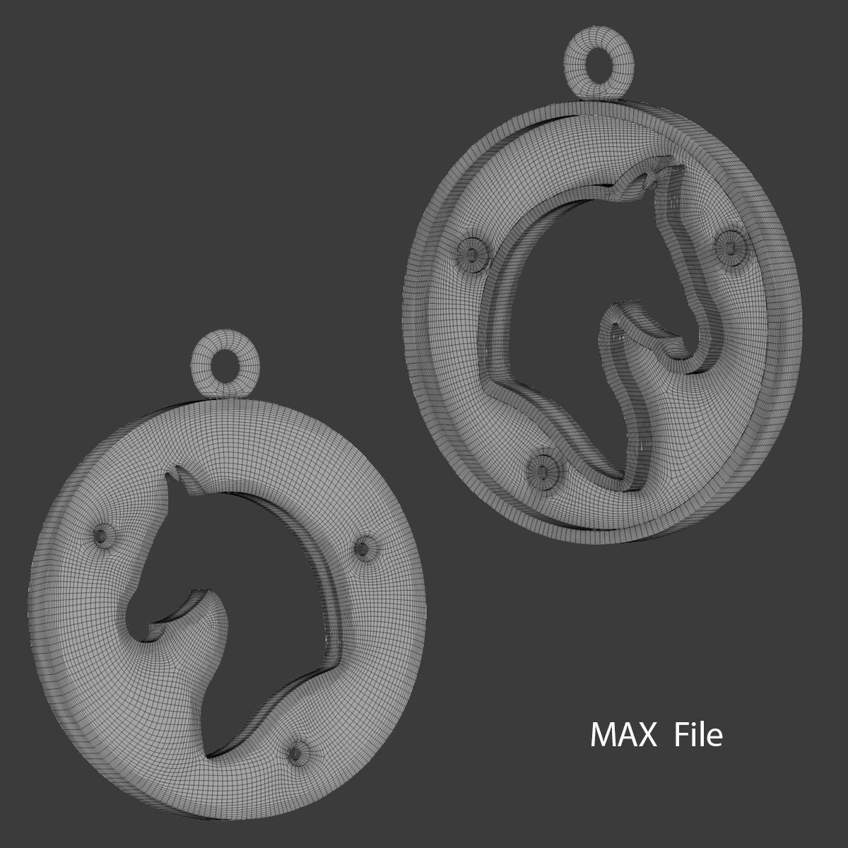 Horse Pendant design 3D print model_4
