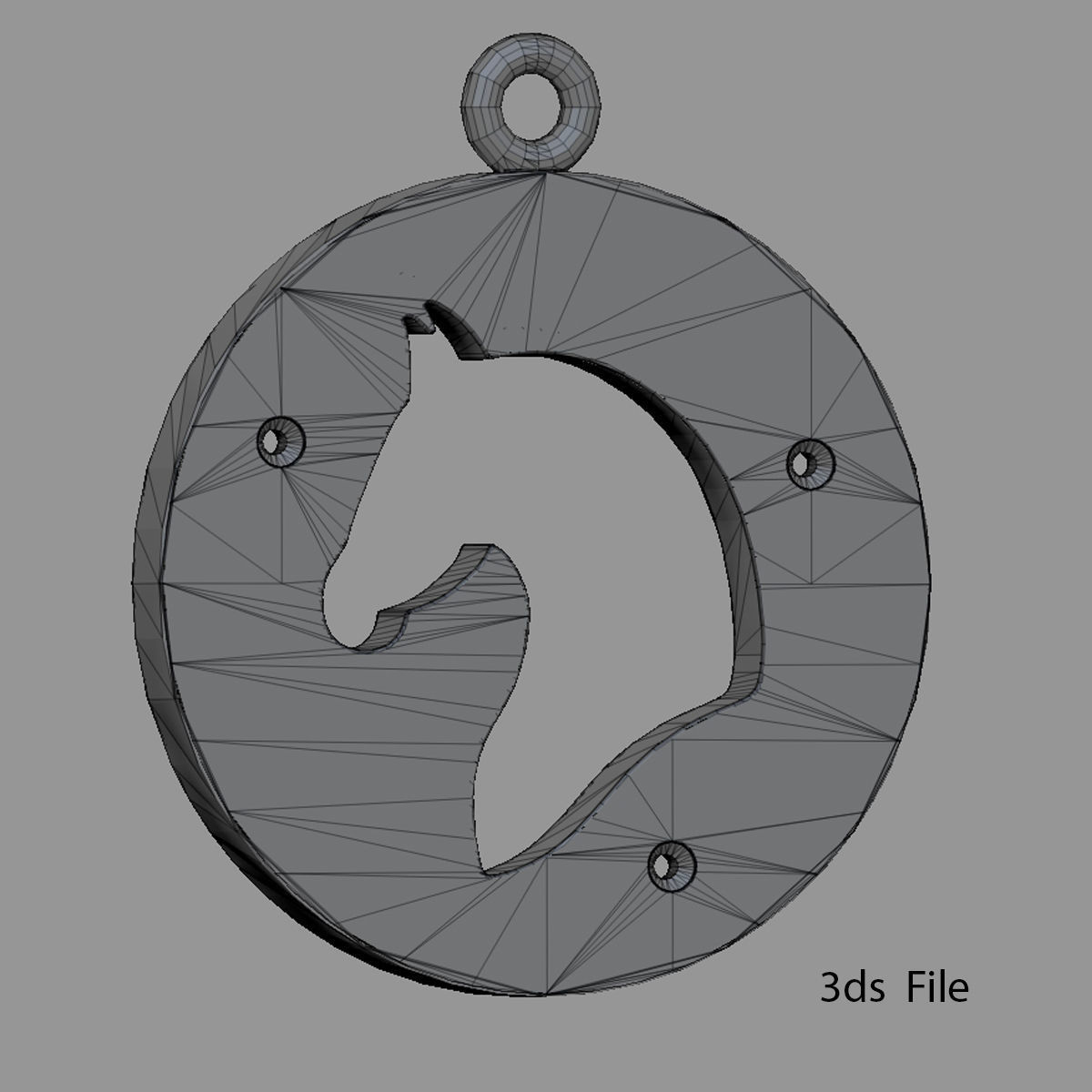 Horse Pendant design 3D print model_3