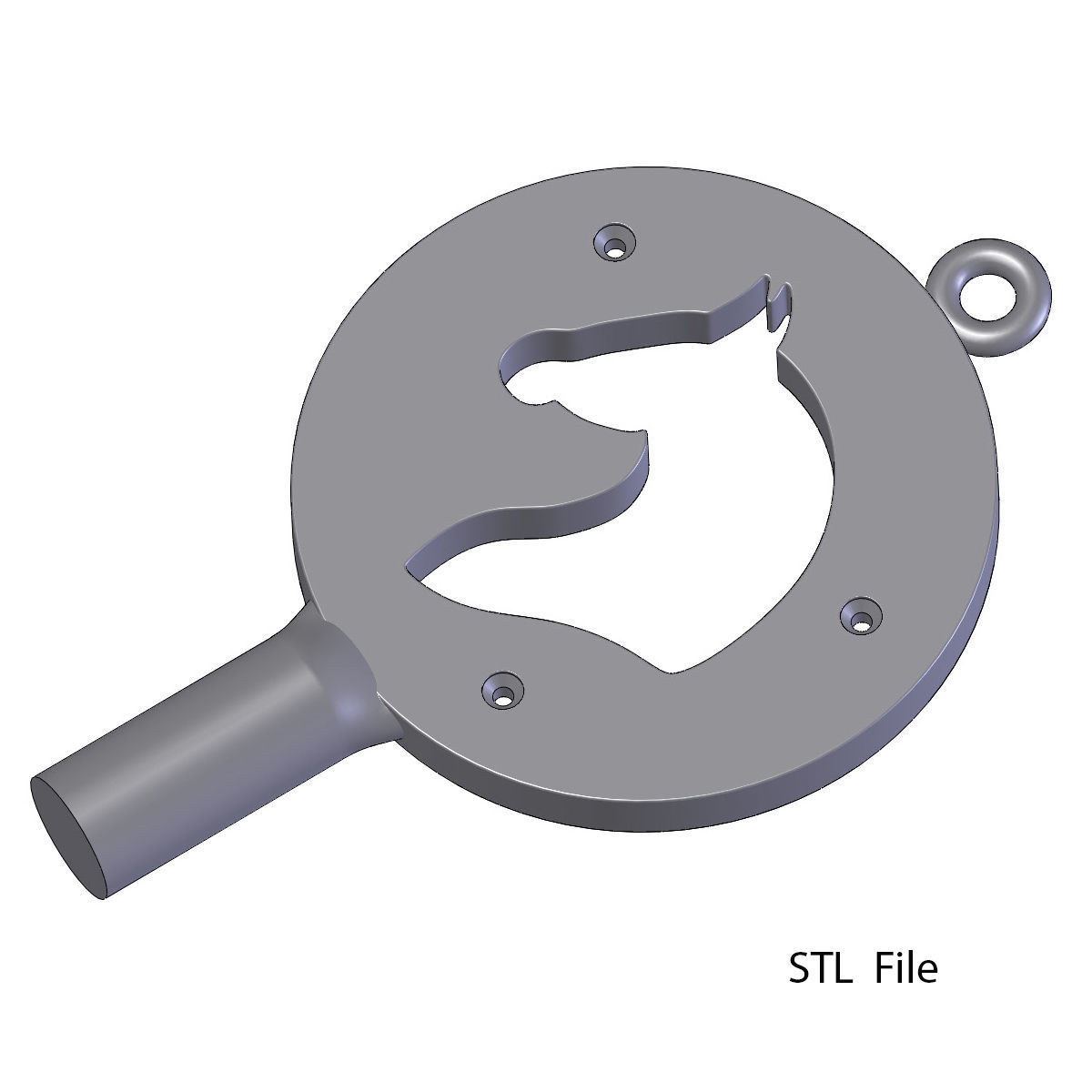 Horse Pendant design 3D print model_6