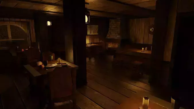 Medieval Tavern Only One Room GameReady