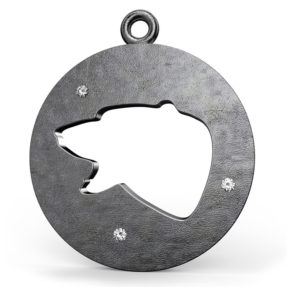 Bear Flat Pendant design 3D print model_1