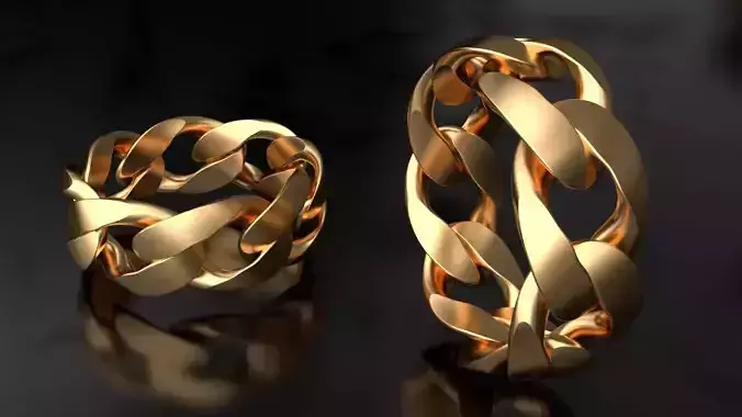 Cuban Link Chain Ring 8 mm wide 3D print model