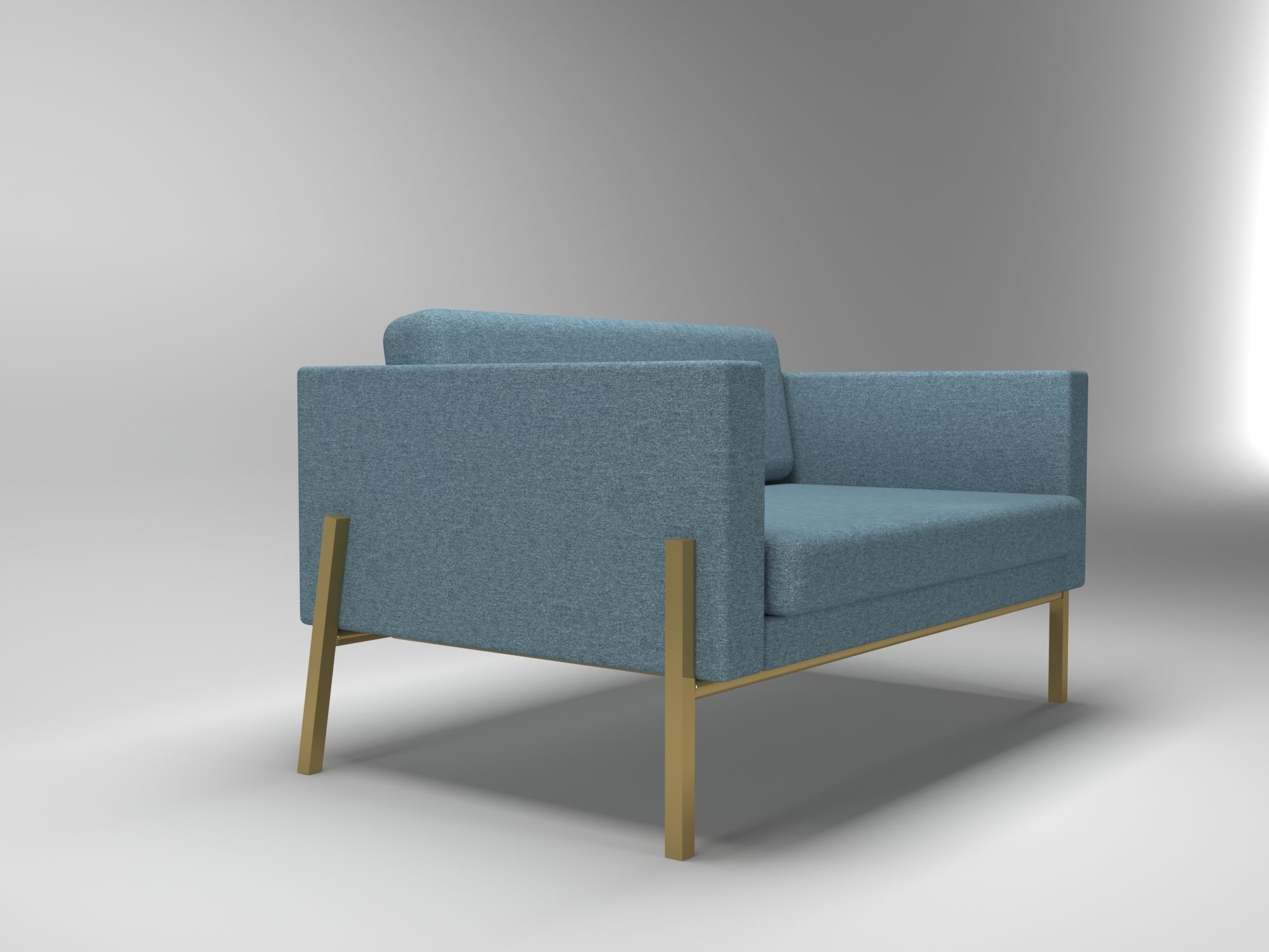 Blue Sofa 3D model_3
