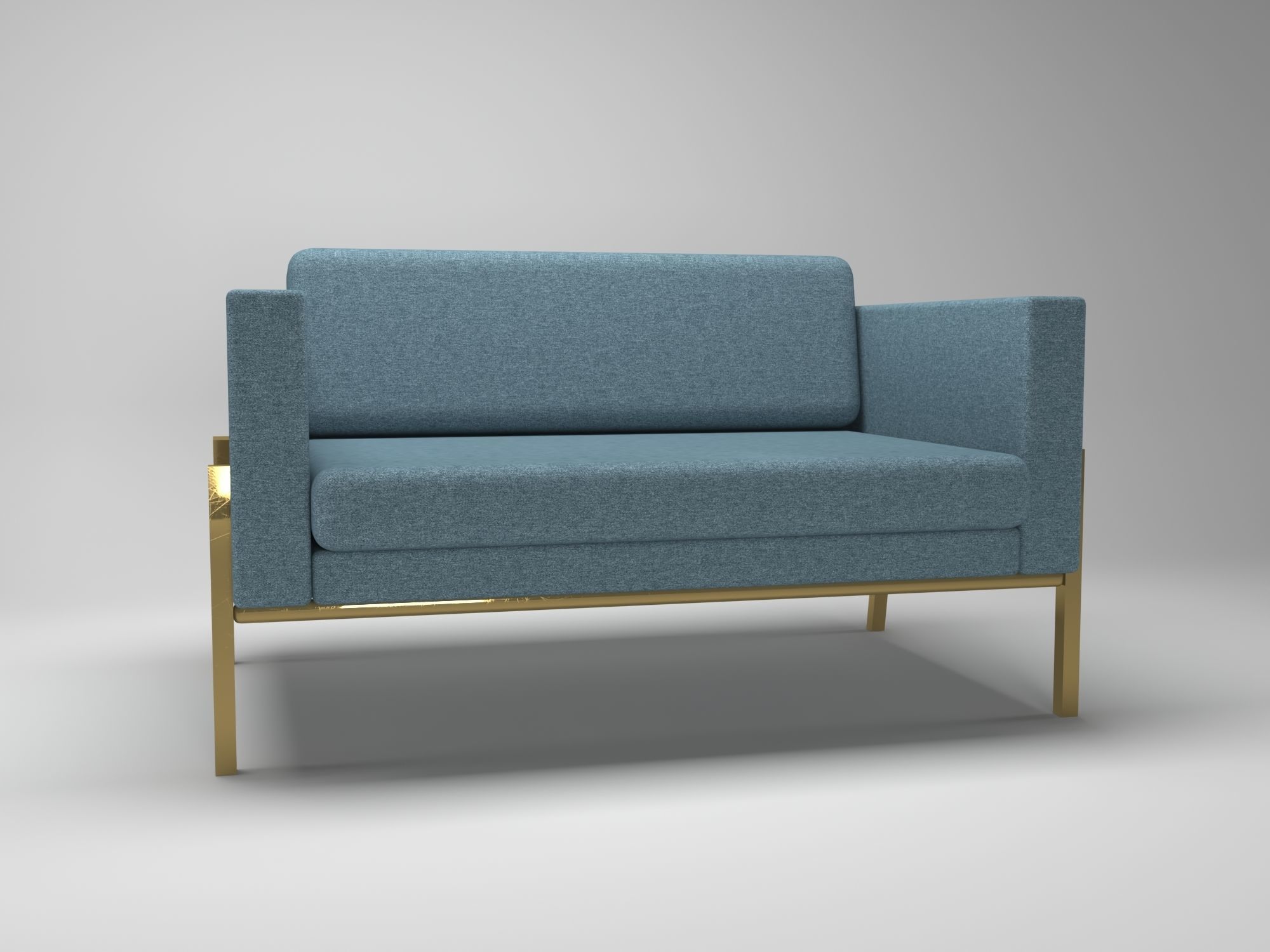 Blue Sofa 3D model_1