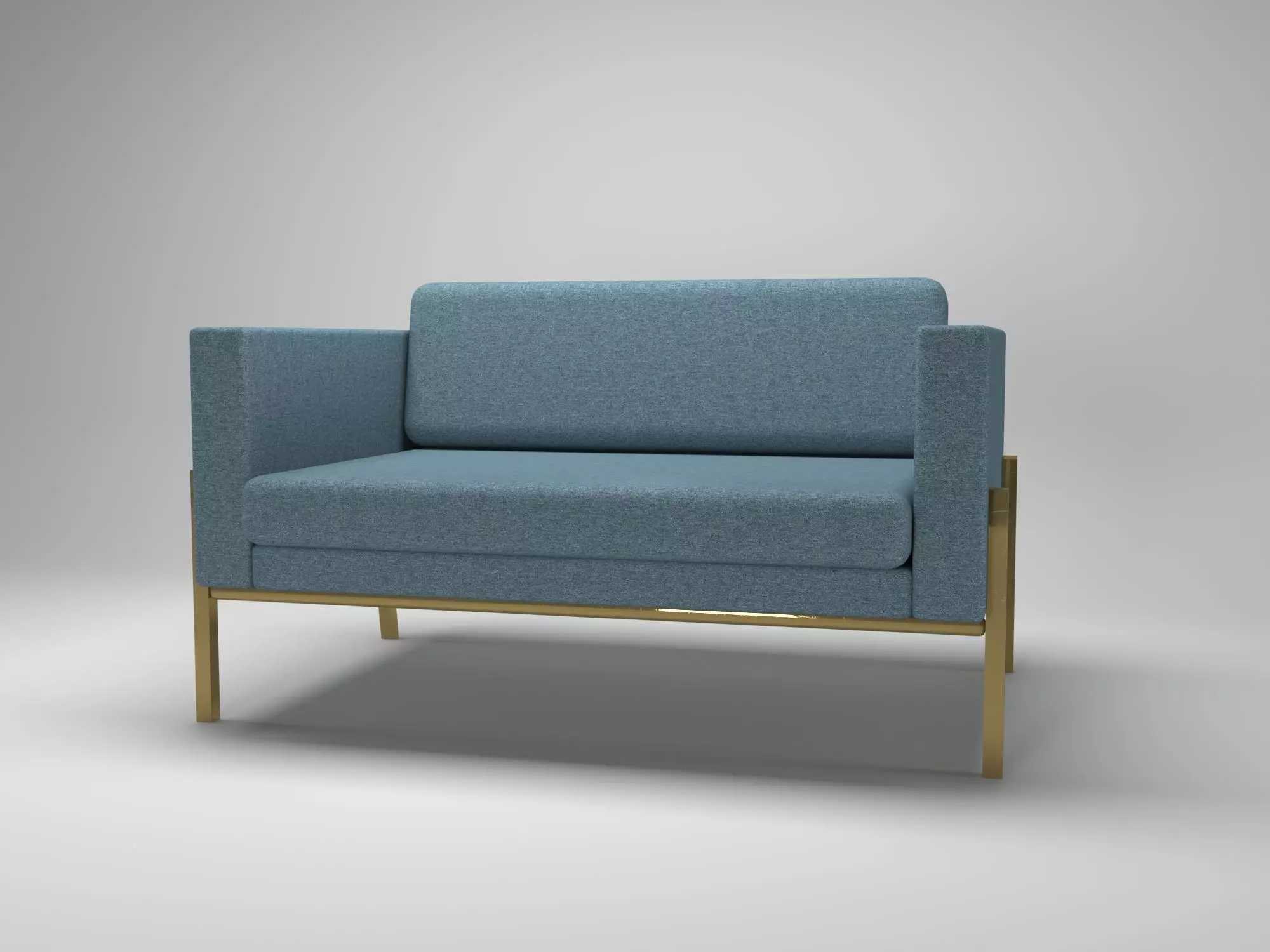 Blue Sofa 3D model_0