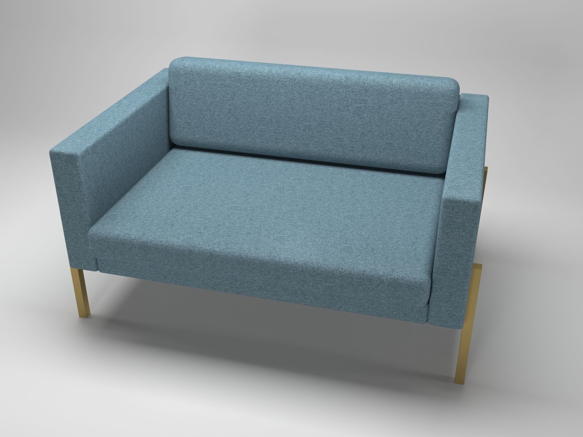 Blue Sofa 3D model_2