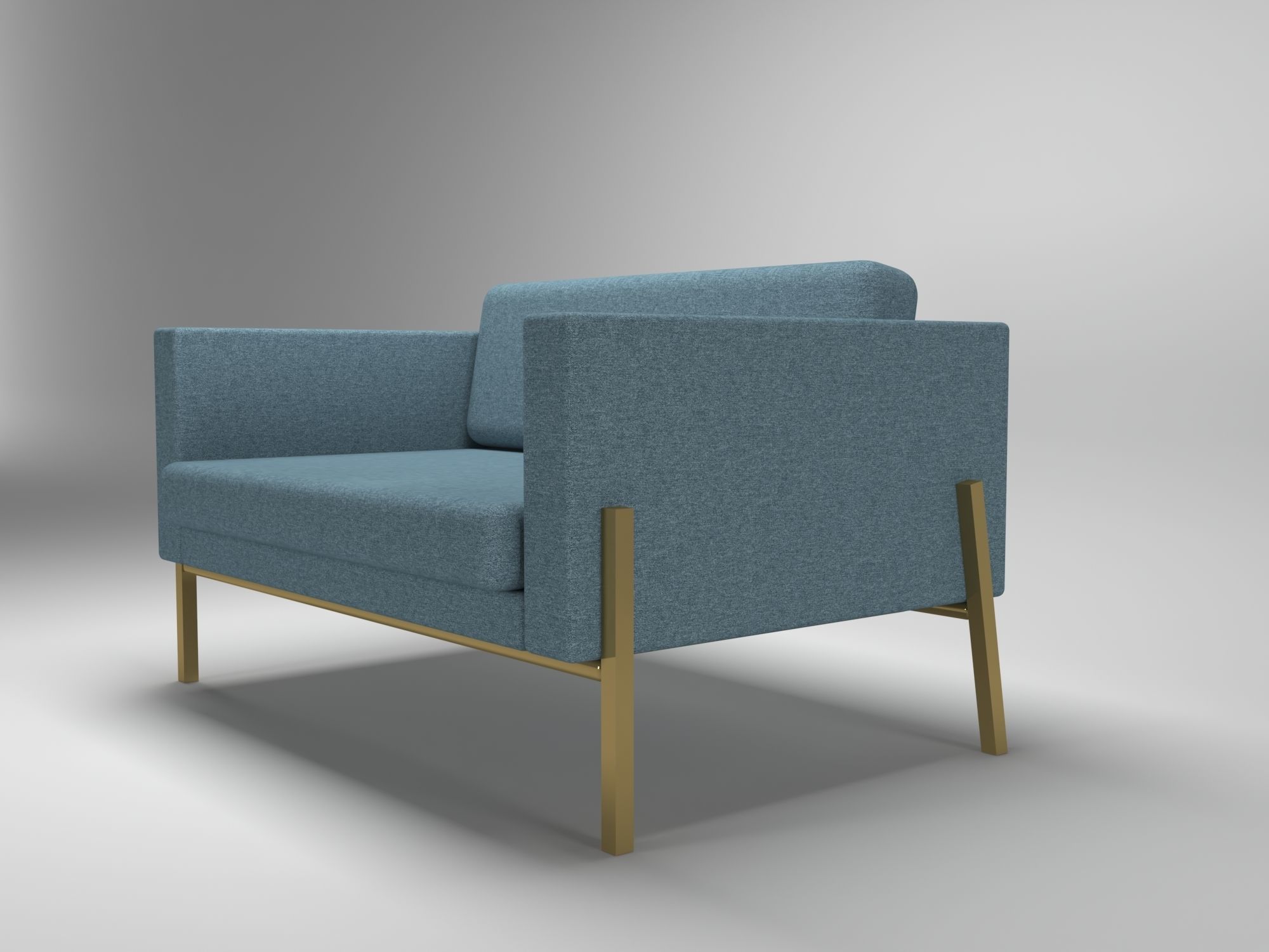 Blue Sofa 3D model_4