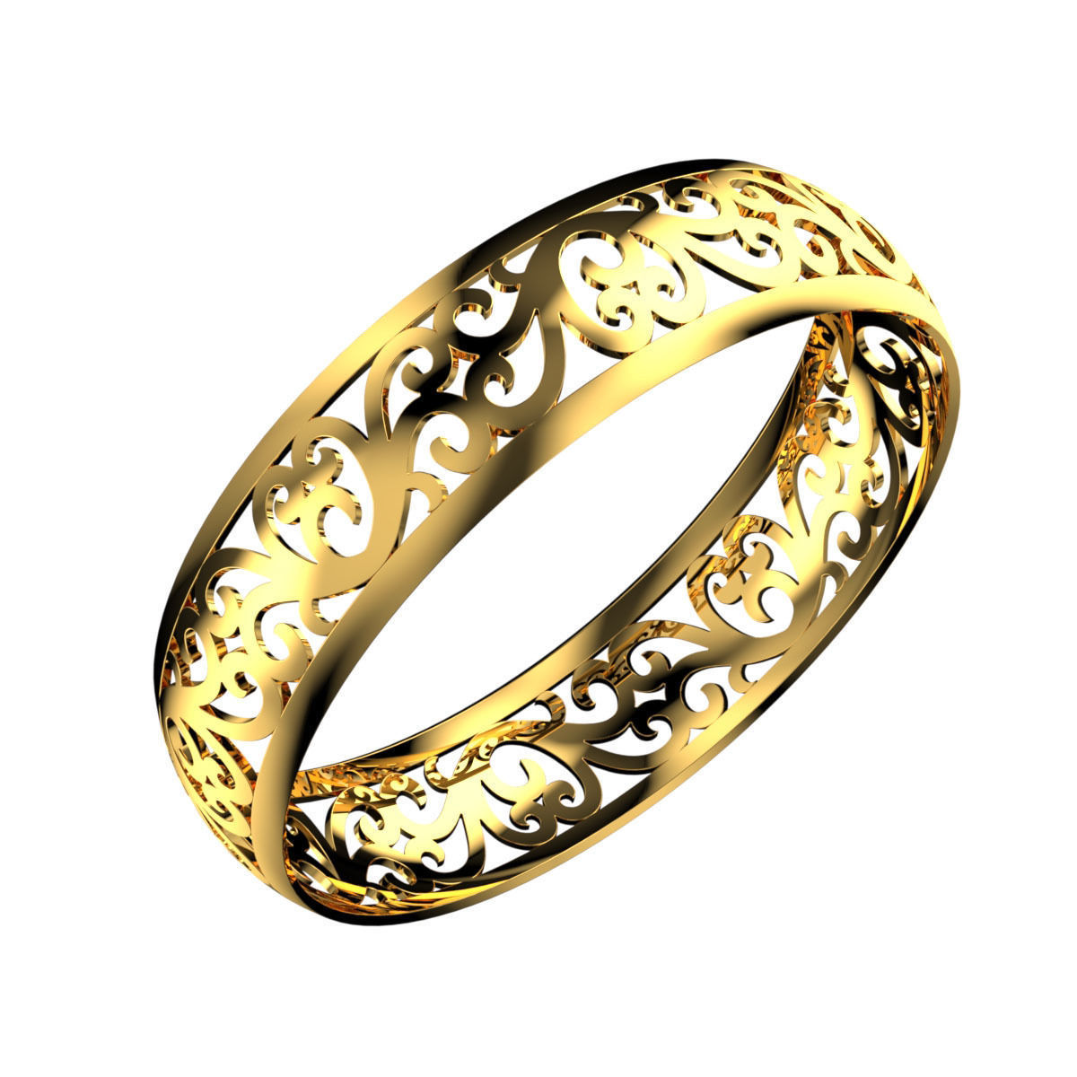 Hard Round Bracelet design 3D print model_3