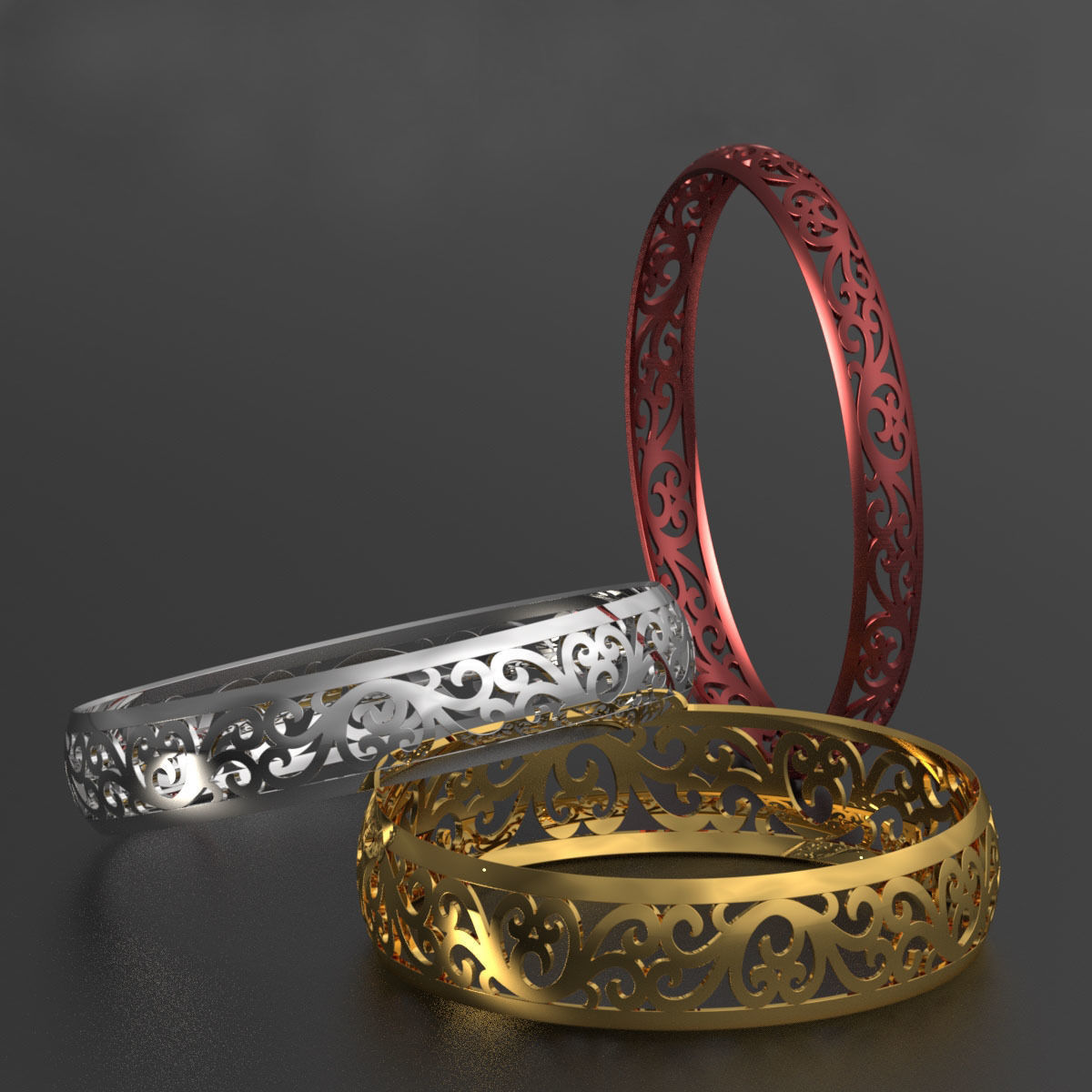Hard Round Bracelet design 3D print model_2