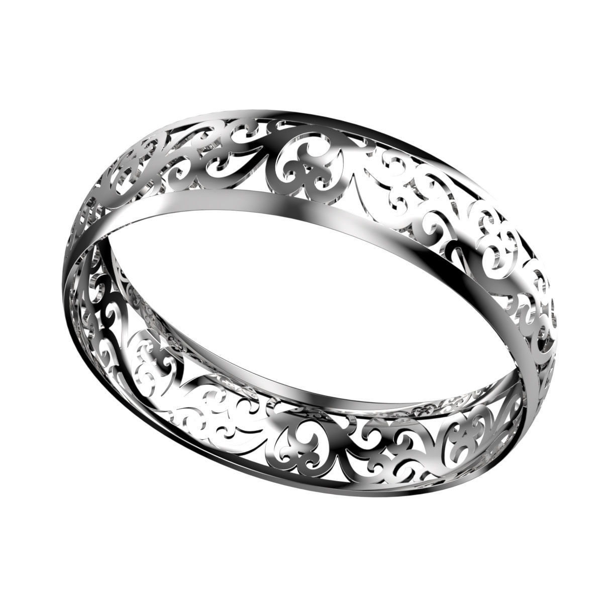 Hard Round Bracelet design 3D print model_1