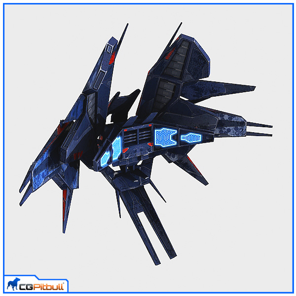 Low Poly Alien Fighter Low-poly 3D model_4