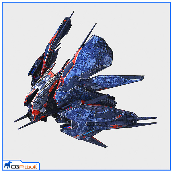 Low Poly Alien Fighter Low-poly 3D model_2