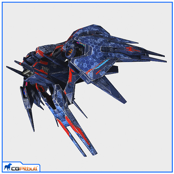 Low Poly Alien Fighter Low-poly 3D model_3