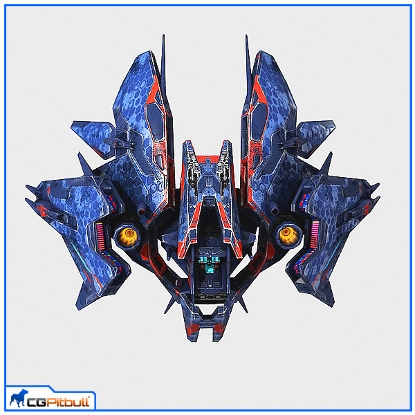 Low Poly Alien Fighter Low-poly 3D model_1