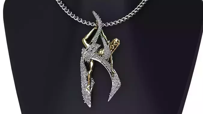 ballerina dance ribbon pendant