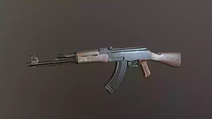 AK 47 Rifle Low-poly 3D model