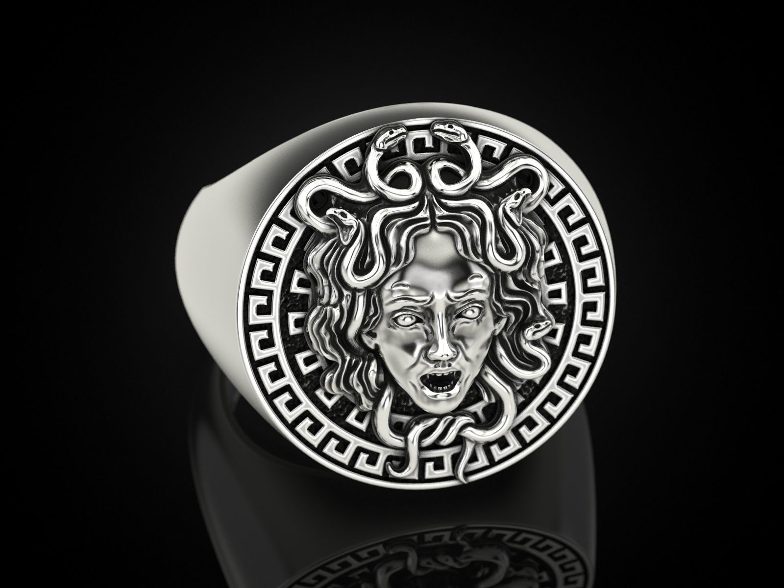 Medusa Gorgon Ring 3D print model_5