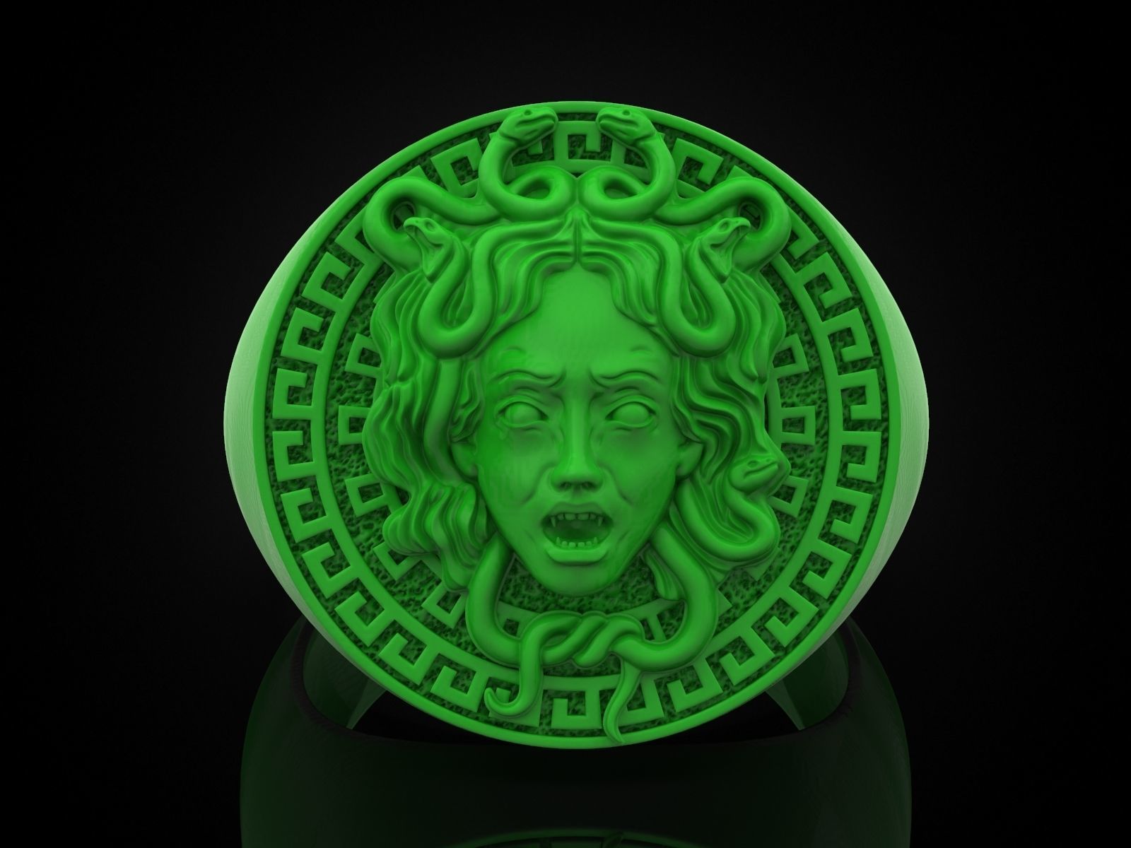Medusa Gorgon Ring 3D print model_12