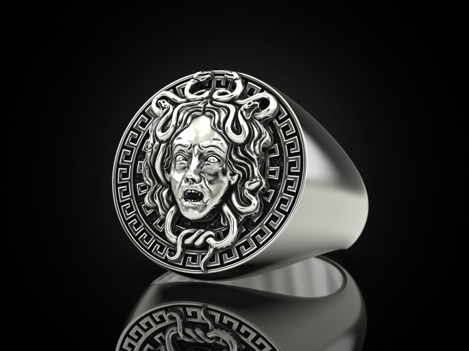Medusa Gorgon Ring 3D print model_3