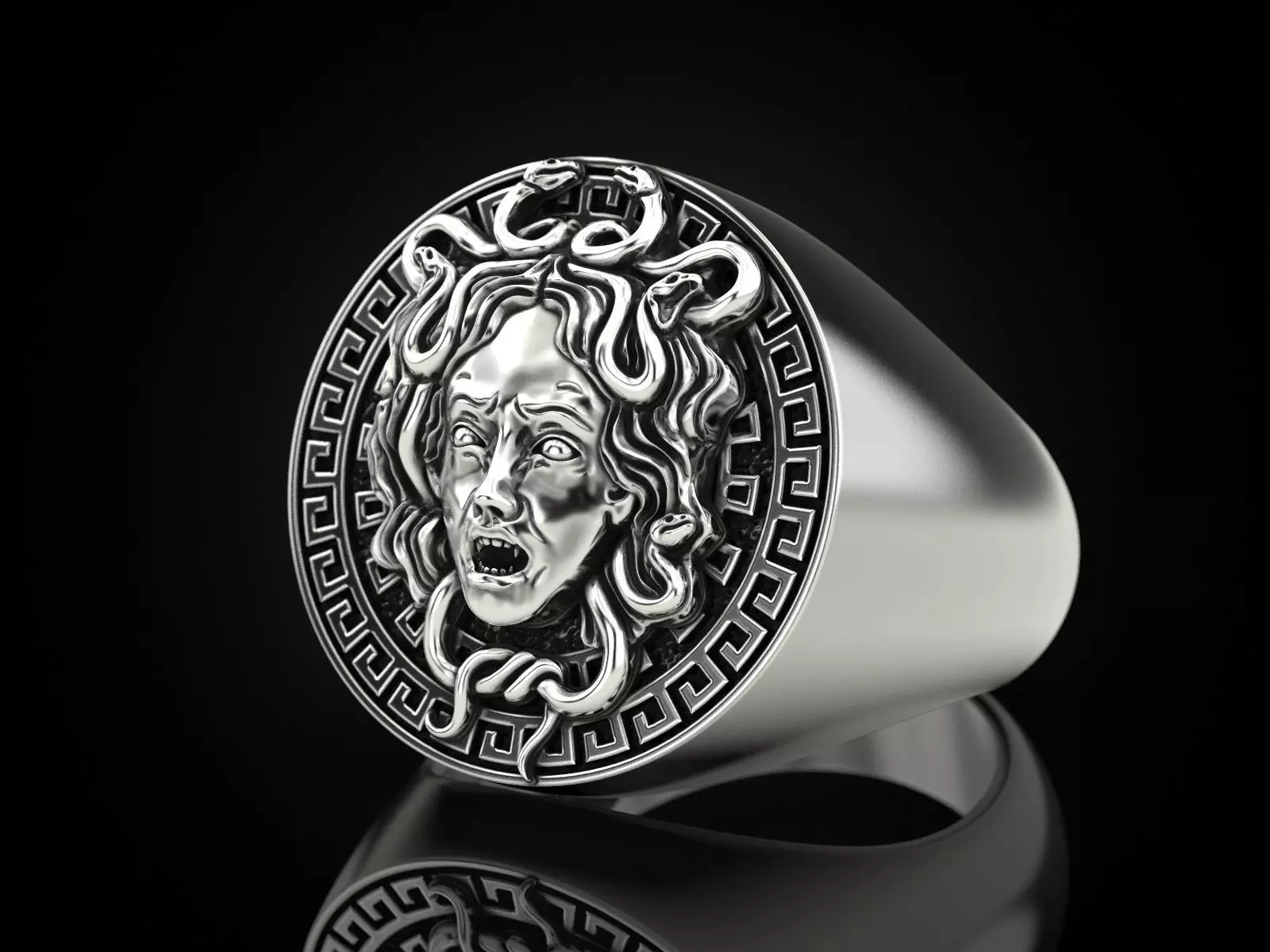 Medusa Gorgon Ring 3D print model_0
