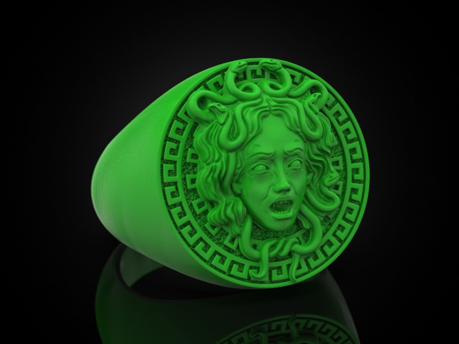 Medusa Gorgon Ring 3D print model_13