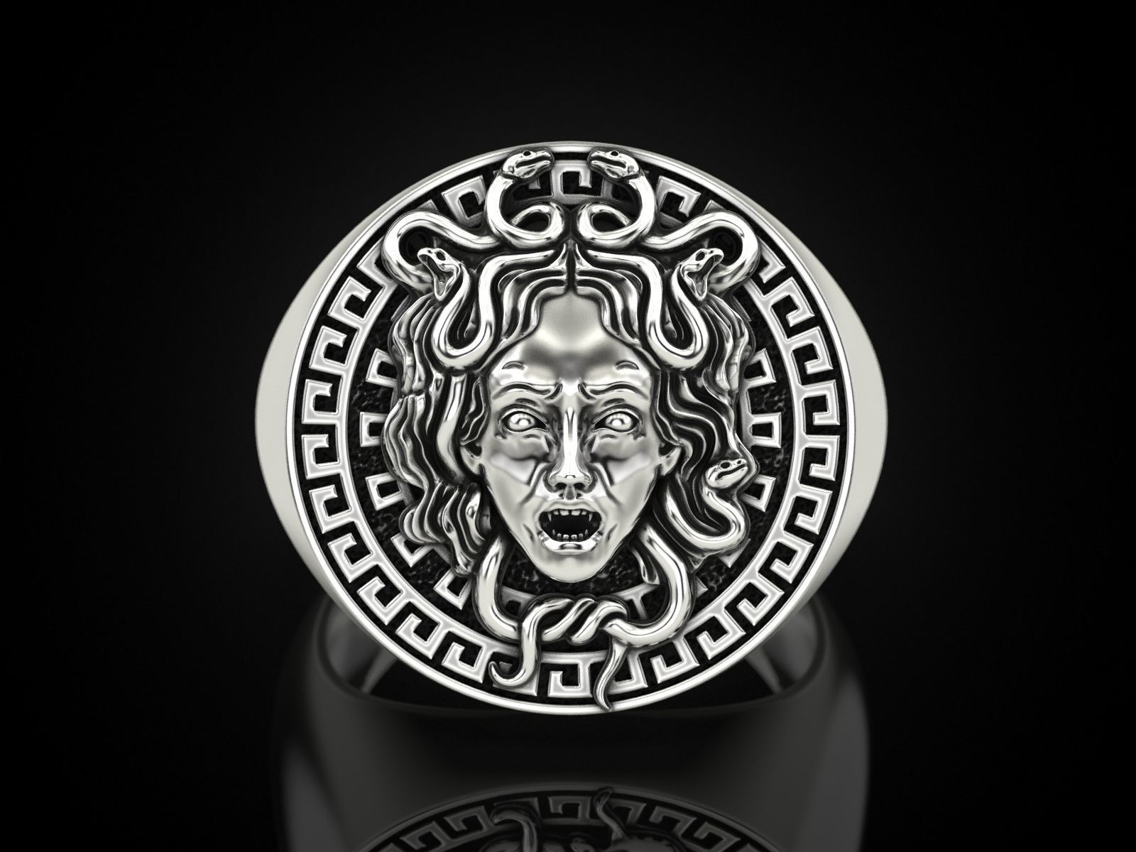 Medusa Gorgon Ring 3D print model_1