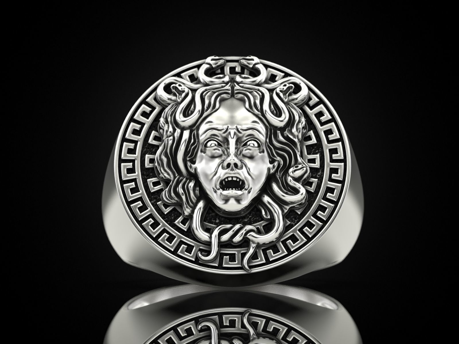 Medusa Gorgon Ring 3D print model_2