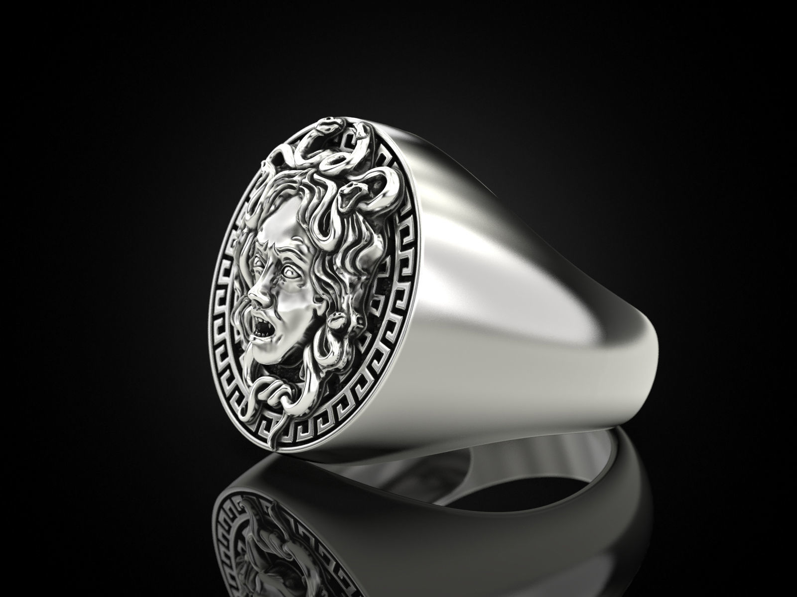 Medusa Gorgon Ring 3D print model_9