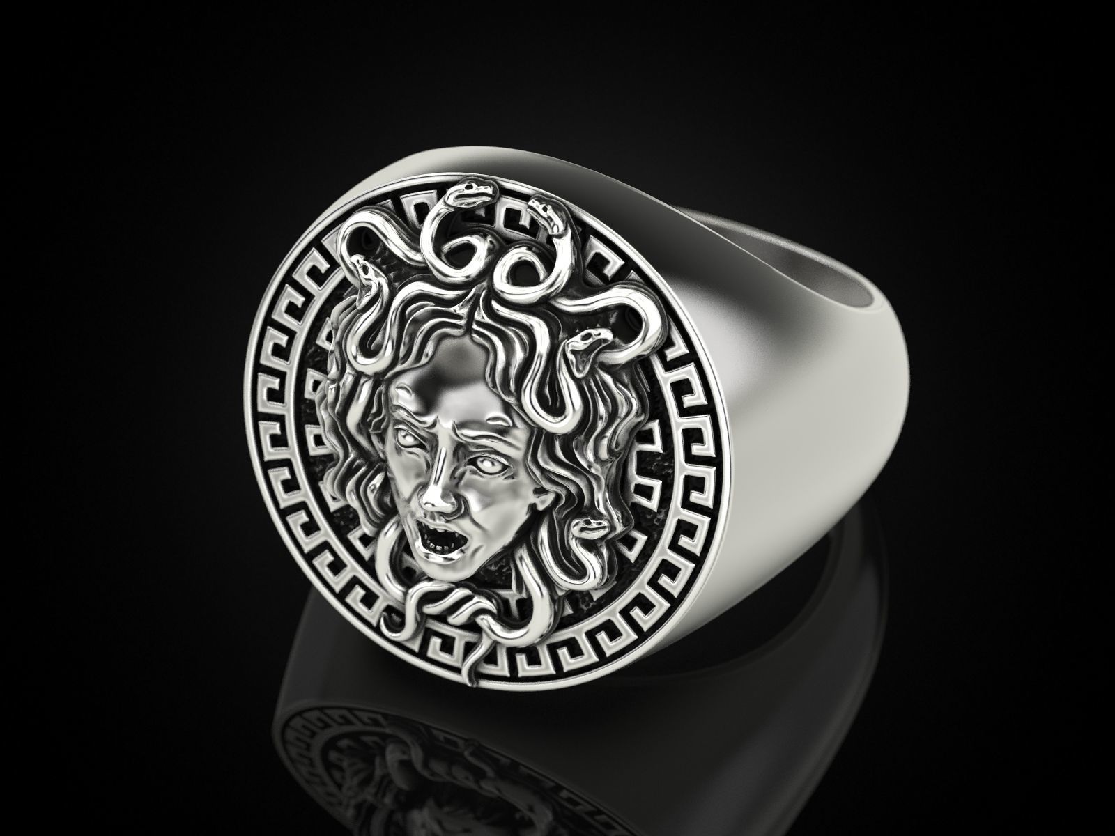 Medusa Gorgon Ring 3D print model_6