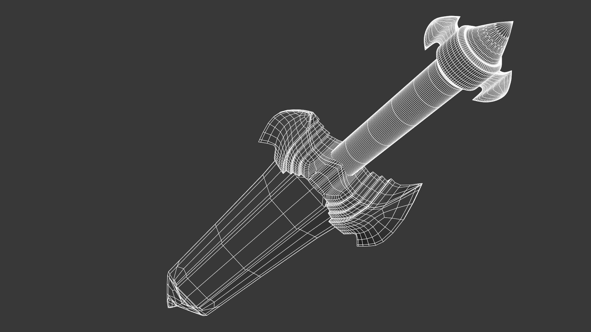 Sword with lights Low-poly 3D model_9