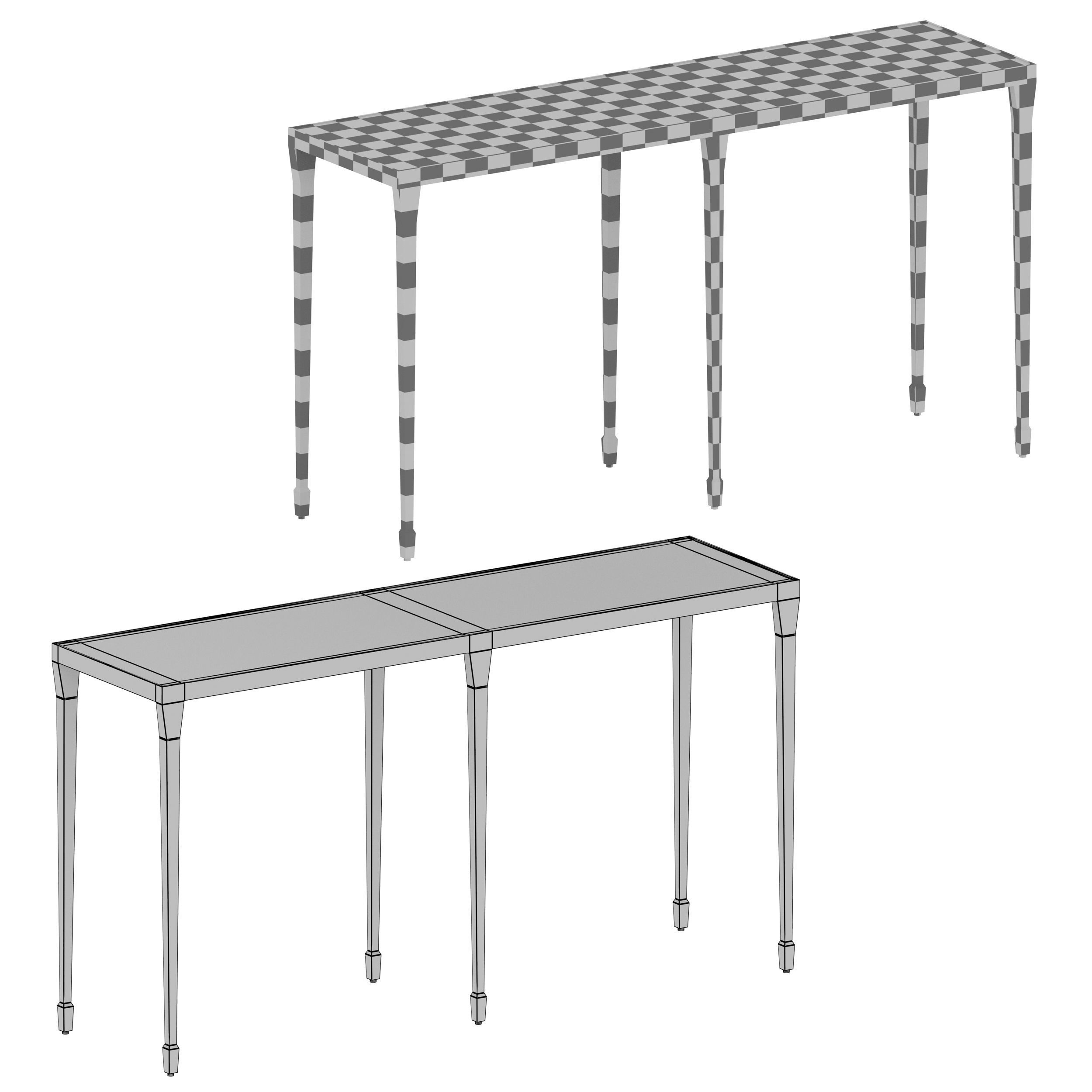 Silviano Iron Console Table Crate and Barrel 3D model_12