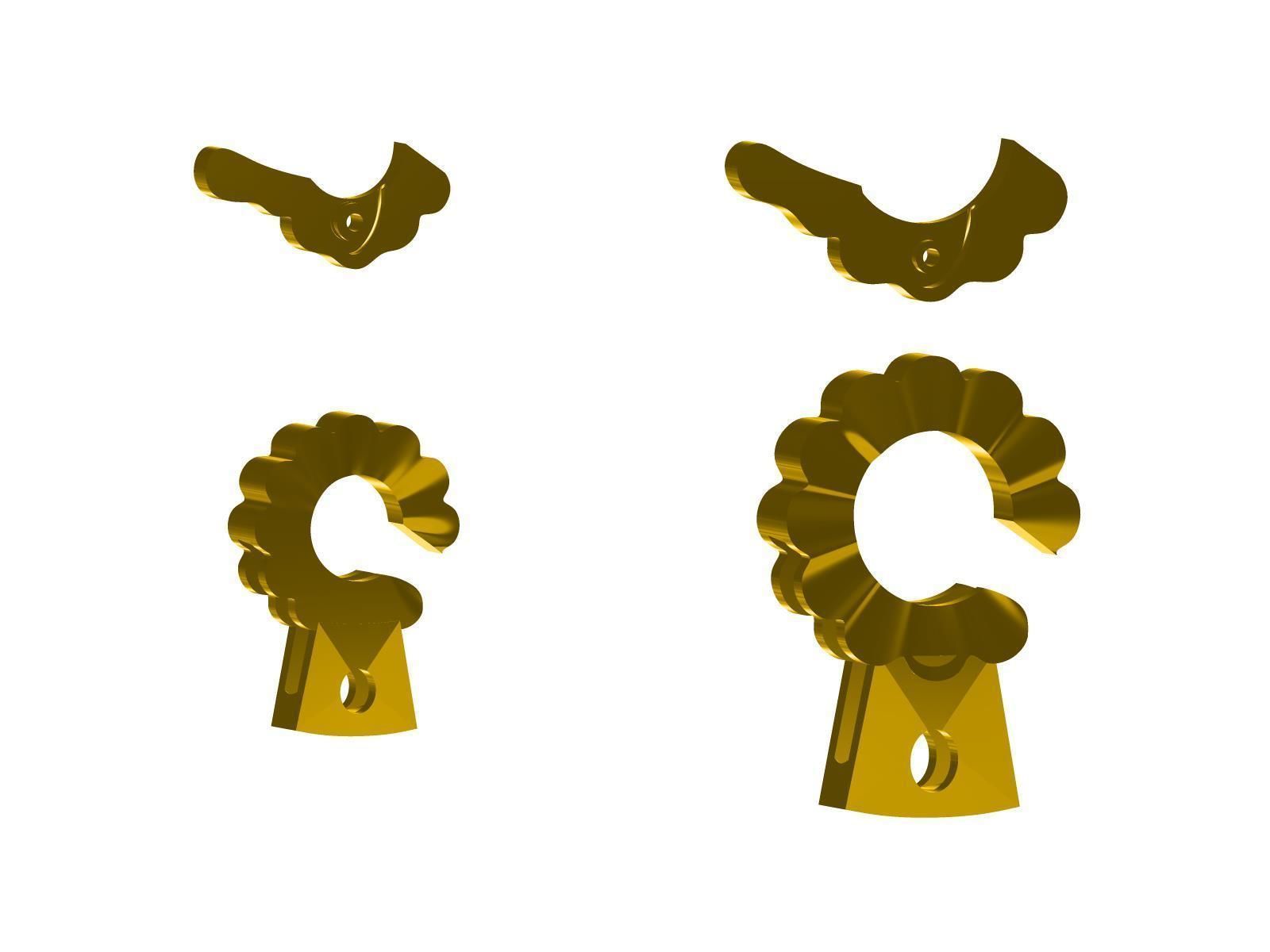 LOCKK pair of flower earrings 3D print model_1