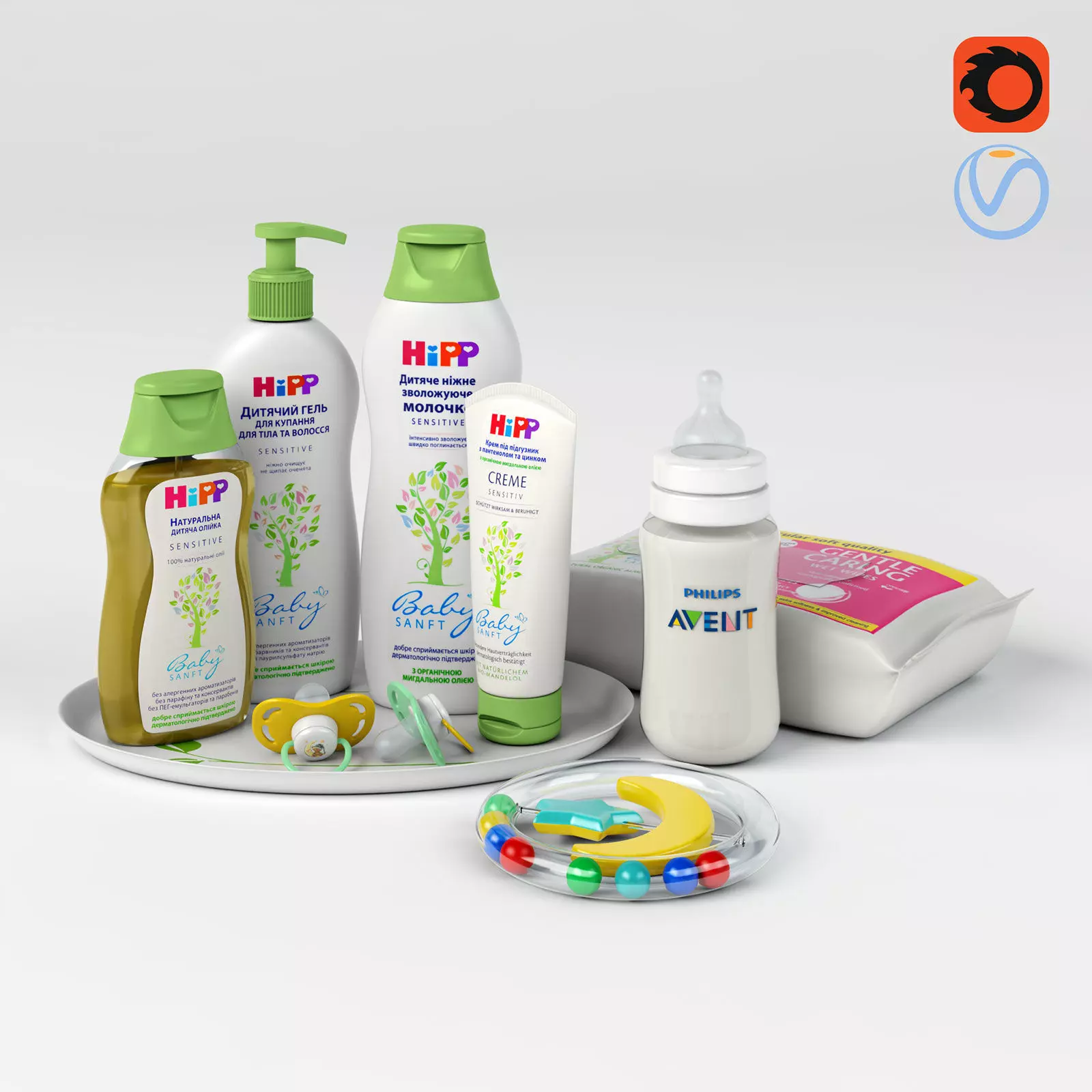 Baby Room Decor Set 3D model_0