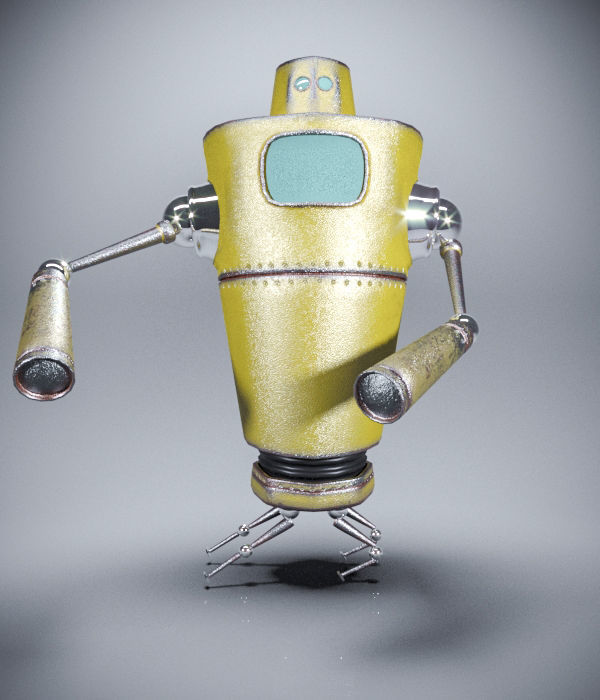 Fantasy Robot Low-poly 3D model_2