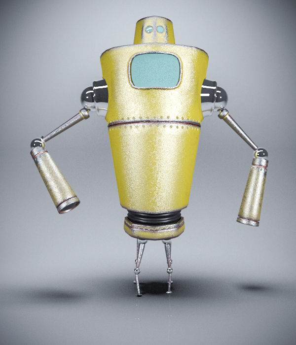 Fantasy Robot Low-poly 3D model_1