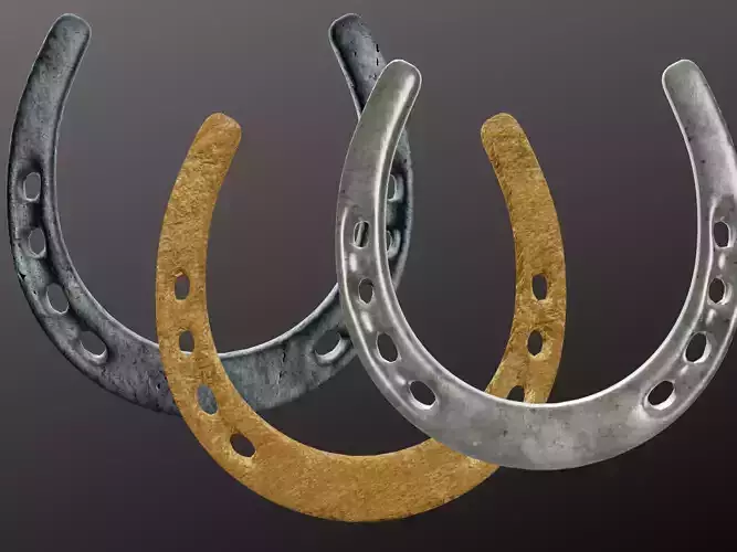 Horseshoe Collection stone cuff Low-poly 3D model