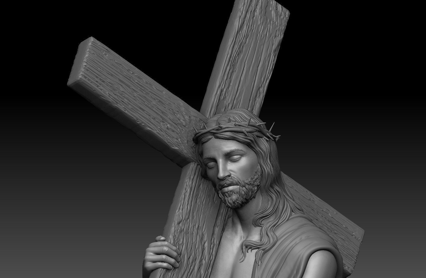 Jesus Carrying The Cross 3D print model_5