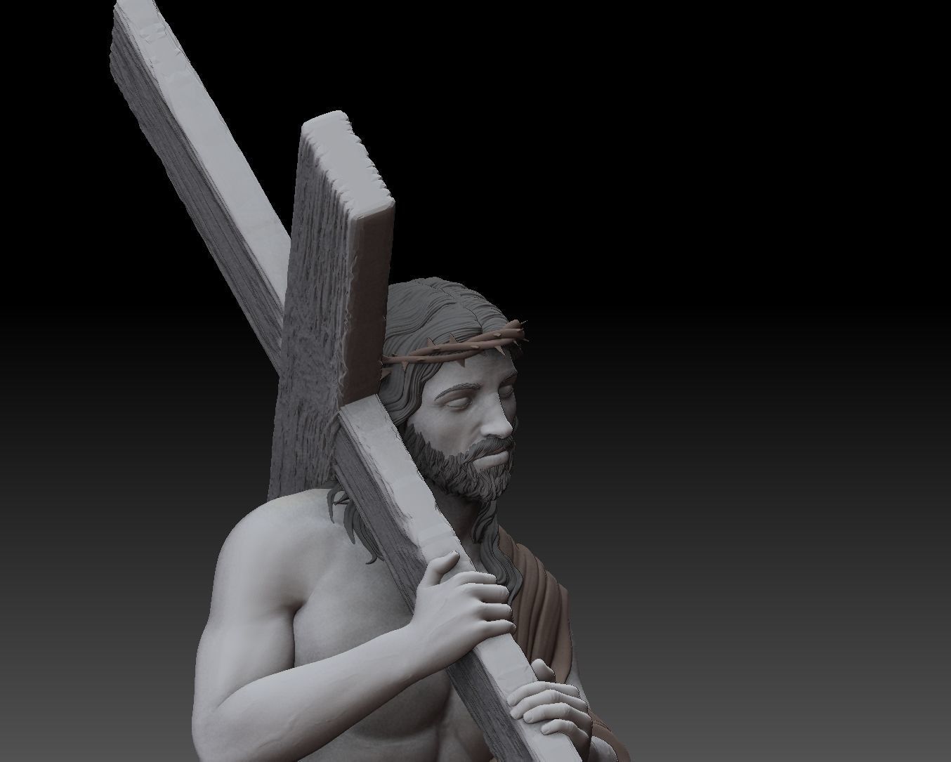 Jesus Carrying The Cross 3D print model_17