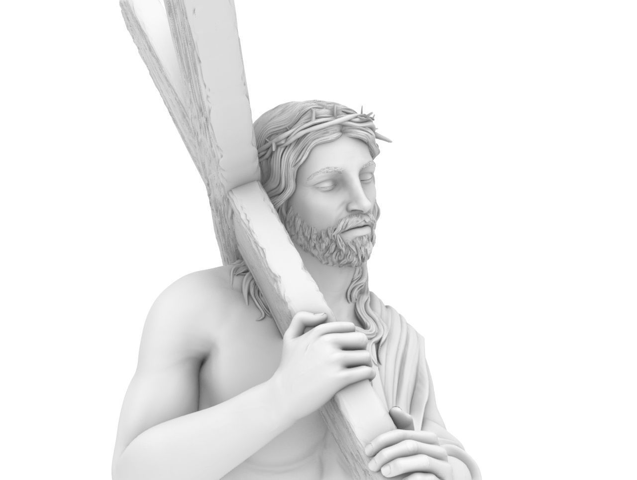 Jesus Carrying The Cross 3D print model_16