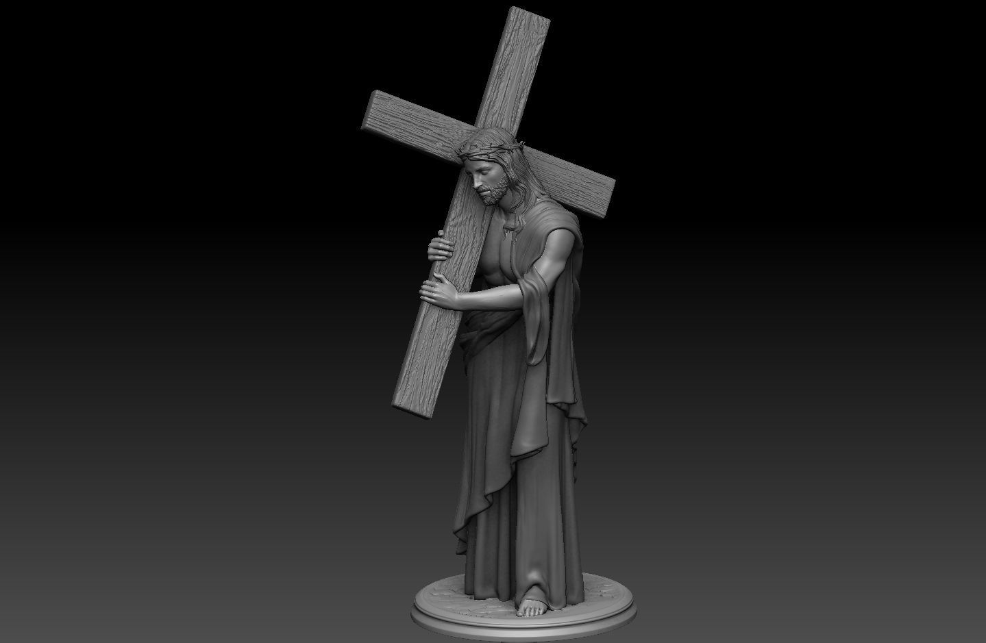 Jesus Carrying The Cross 3D print model_4