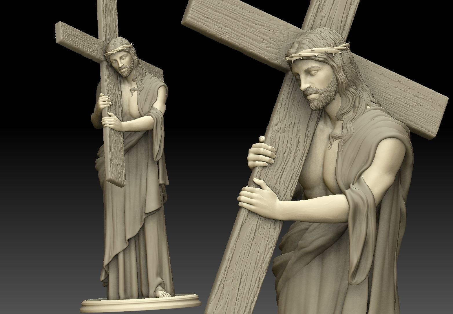 Jesus Carrying The Cross 3D print model_22