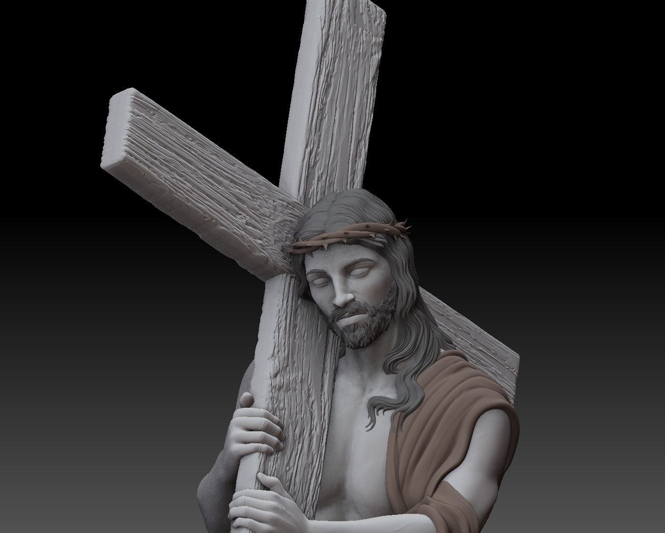 Jesus Carrying The Cross 3D print model_12