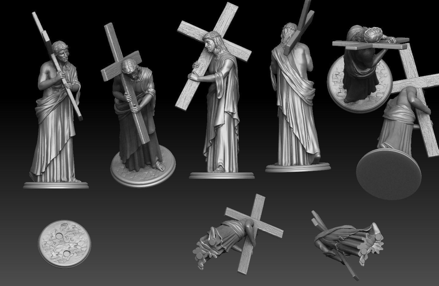 Jesus Carrying The Cross 3D print model_10